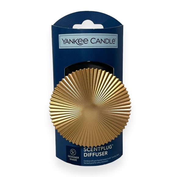 Yankee Candle Pleated Sun Scentplug Diffuser Designer Gold Shade New Lot of 2 - Picture 2 of 4